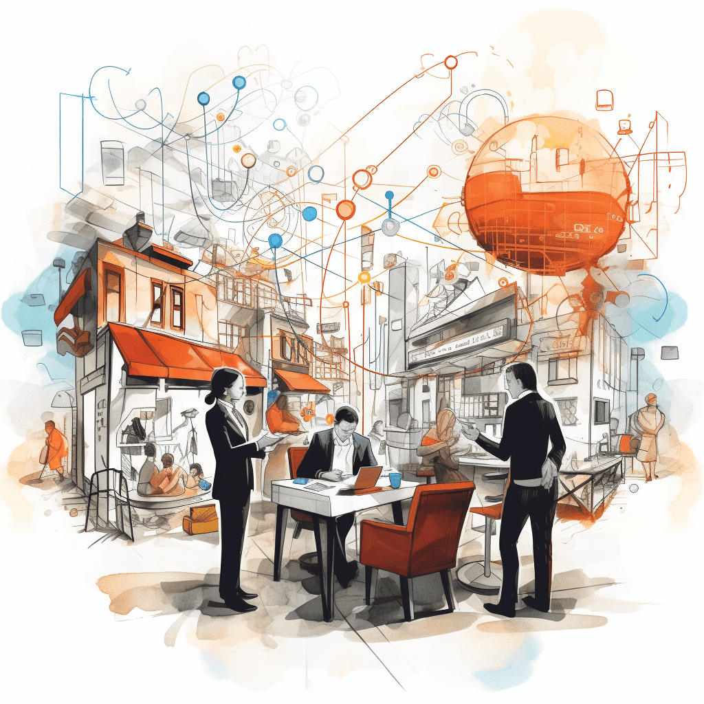 A person working on transformational ideas outside in a small city, being supported by the ecosystem and Sollivo